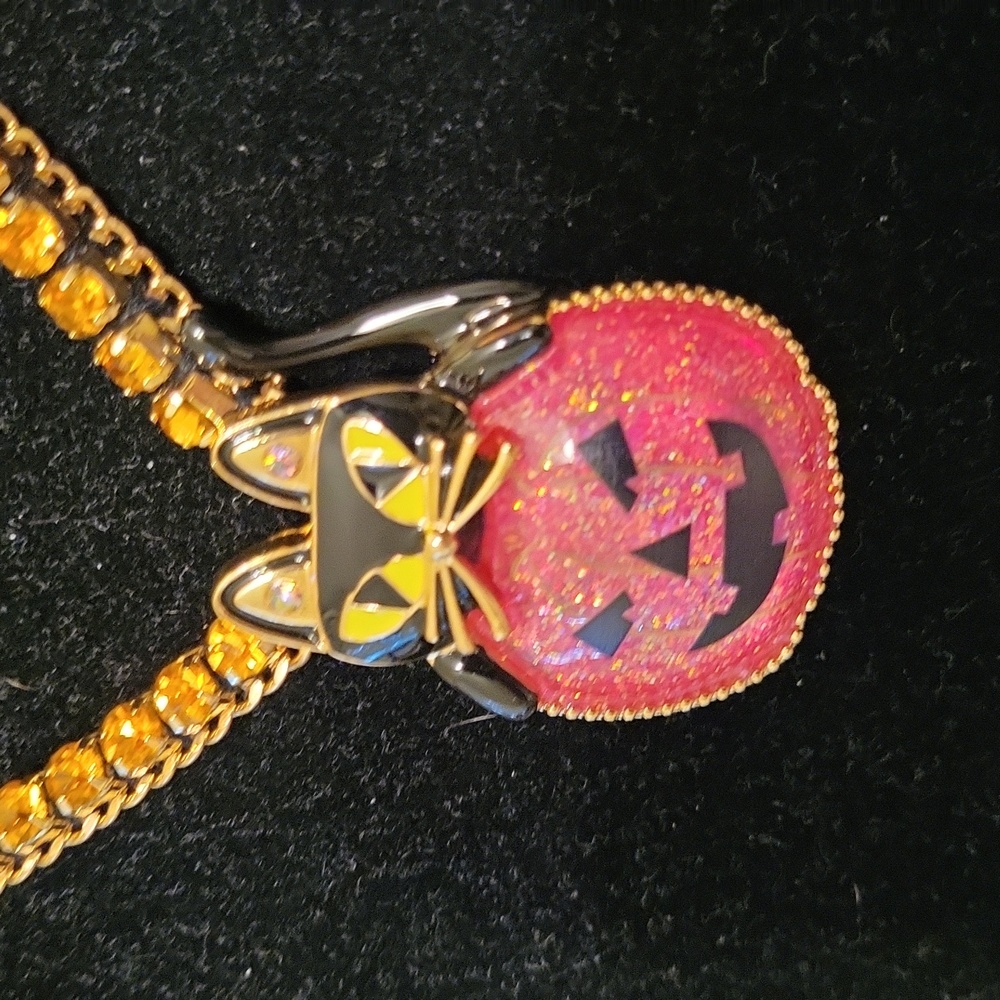 Betsey Johnson cat on jack o'lantern